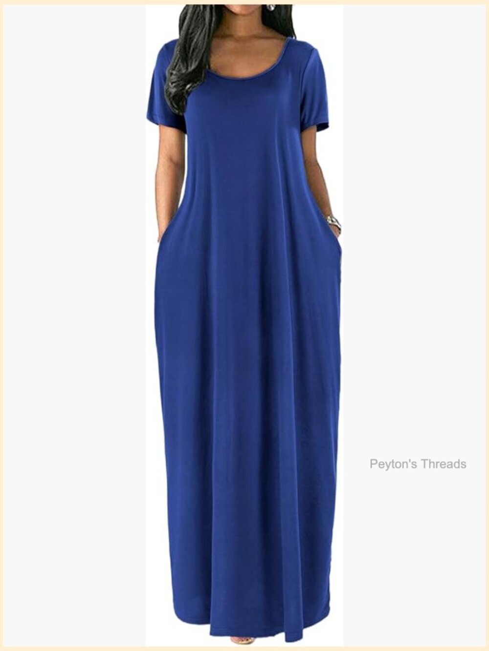 Summer Maxi Dress Casual Short Sleeve Loose High Waist